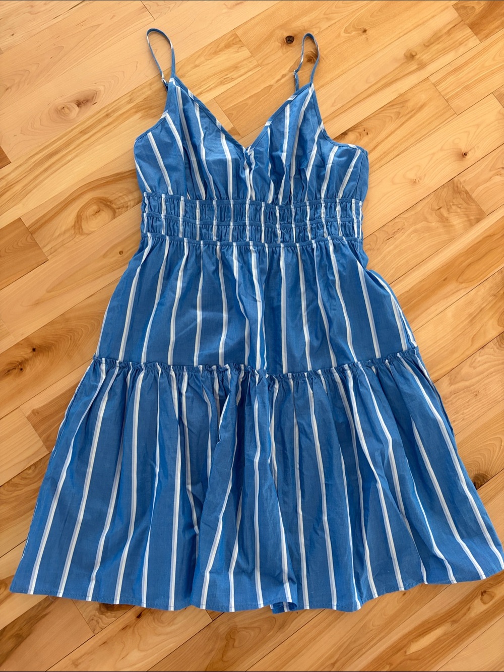 Rails Blue and White Striped Midi Sundress